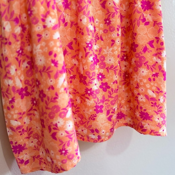 5/$20👙 La Vie En Rose Coral and Pink Floral Babydoll Chemise - Picture 5 of 8